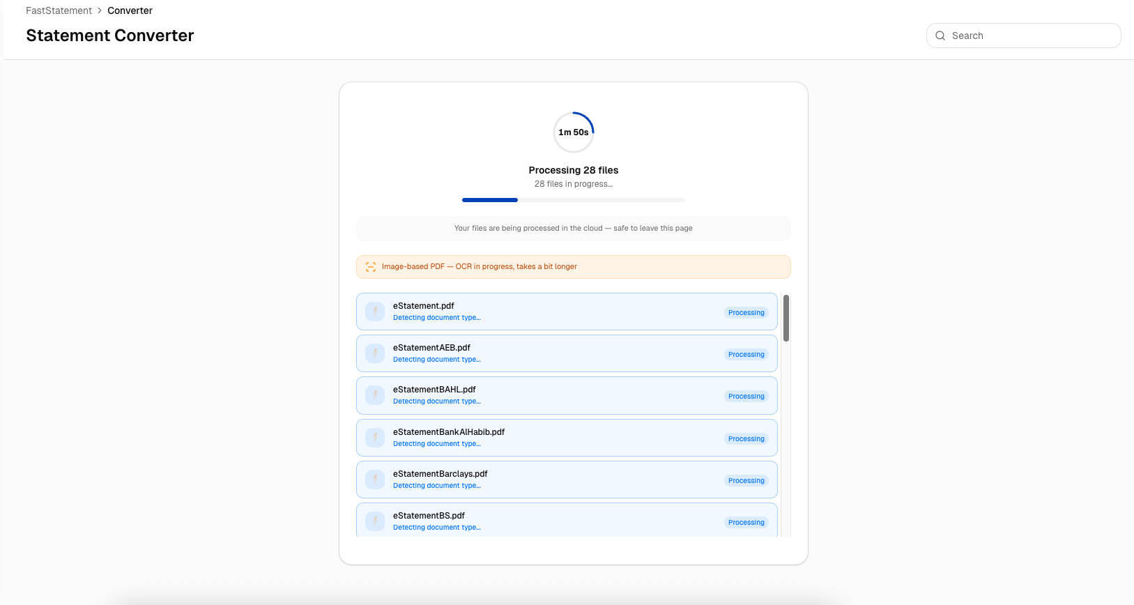 Cloud processing after leaving the page