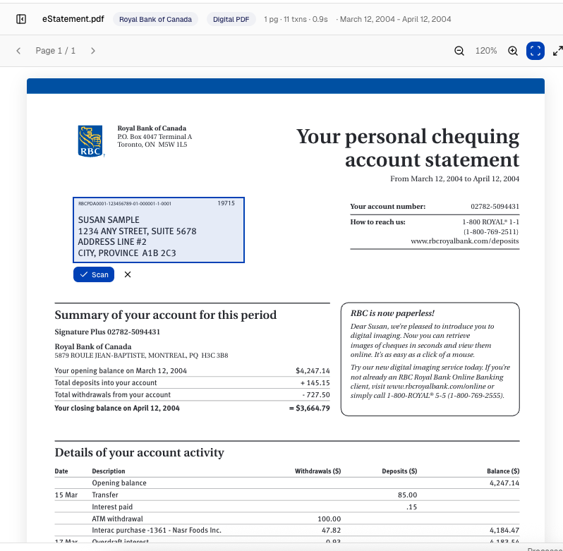 Area OCR in selective conversion