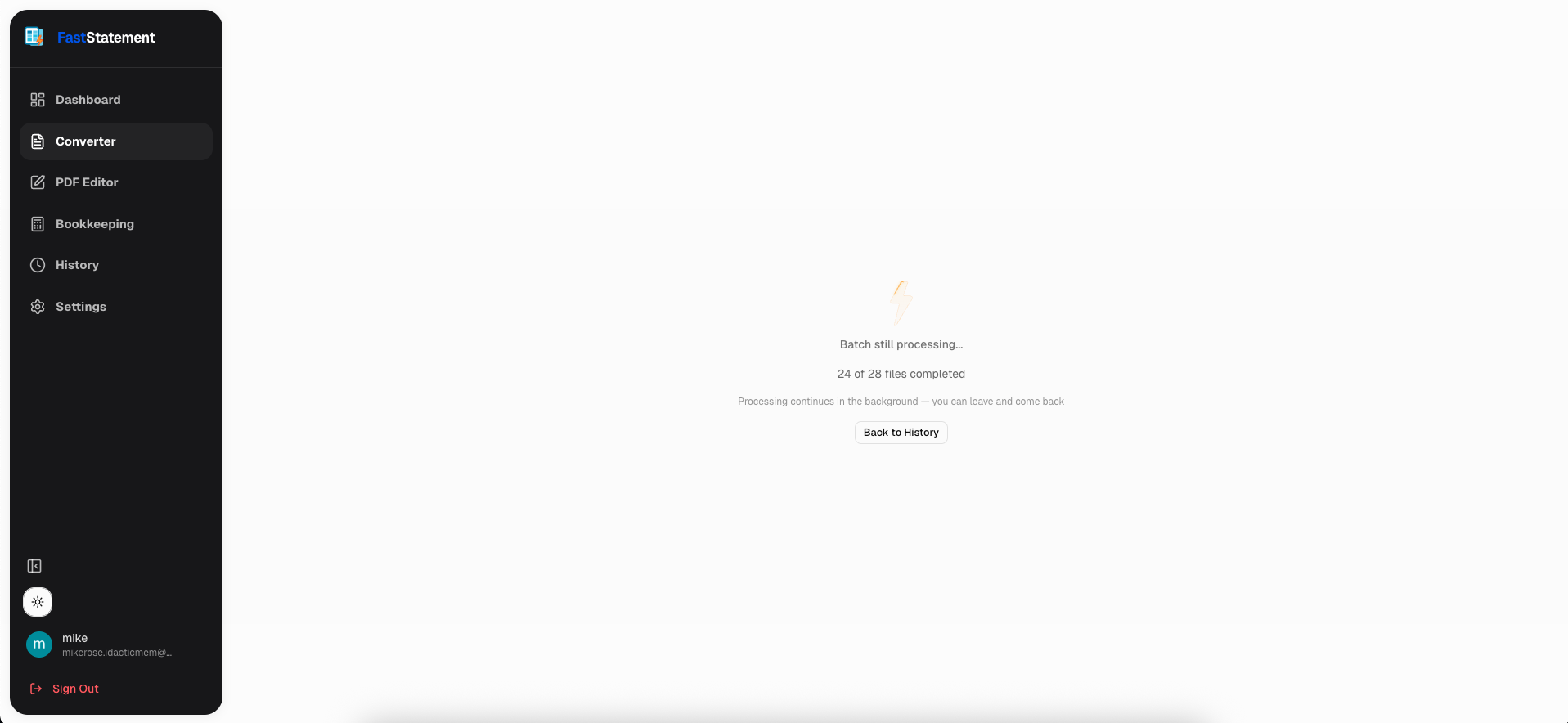 Open a batch job for detail