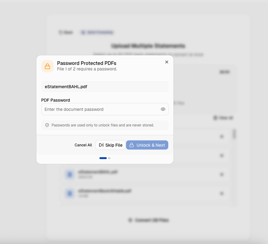 Password prompt per file