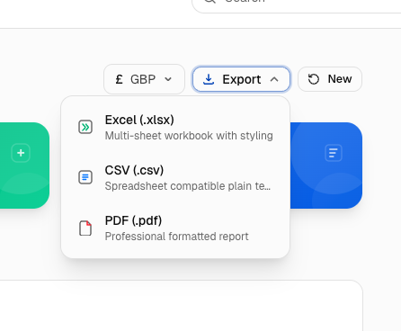 Download bookkeeping reports