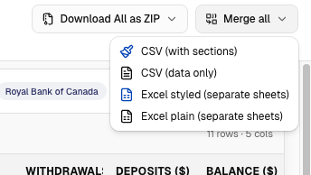 Download merged single file