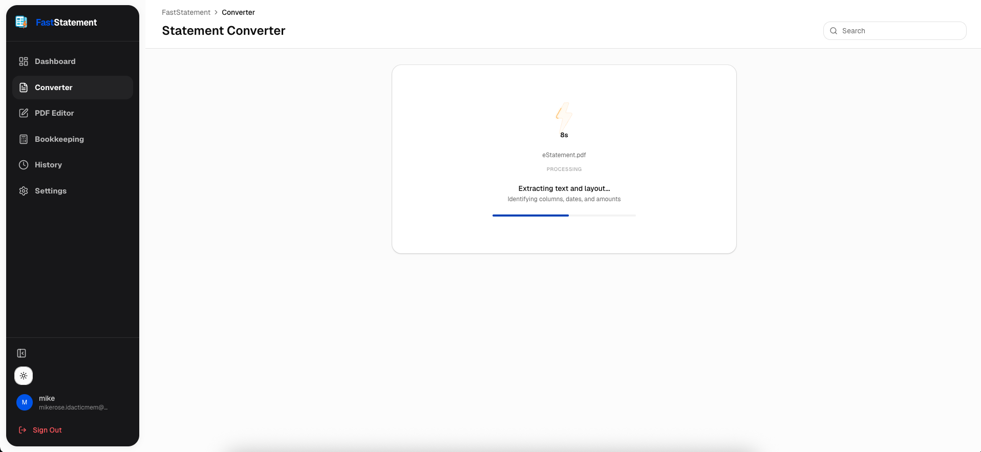 Processing in progress