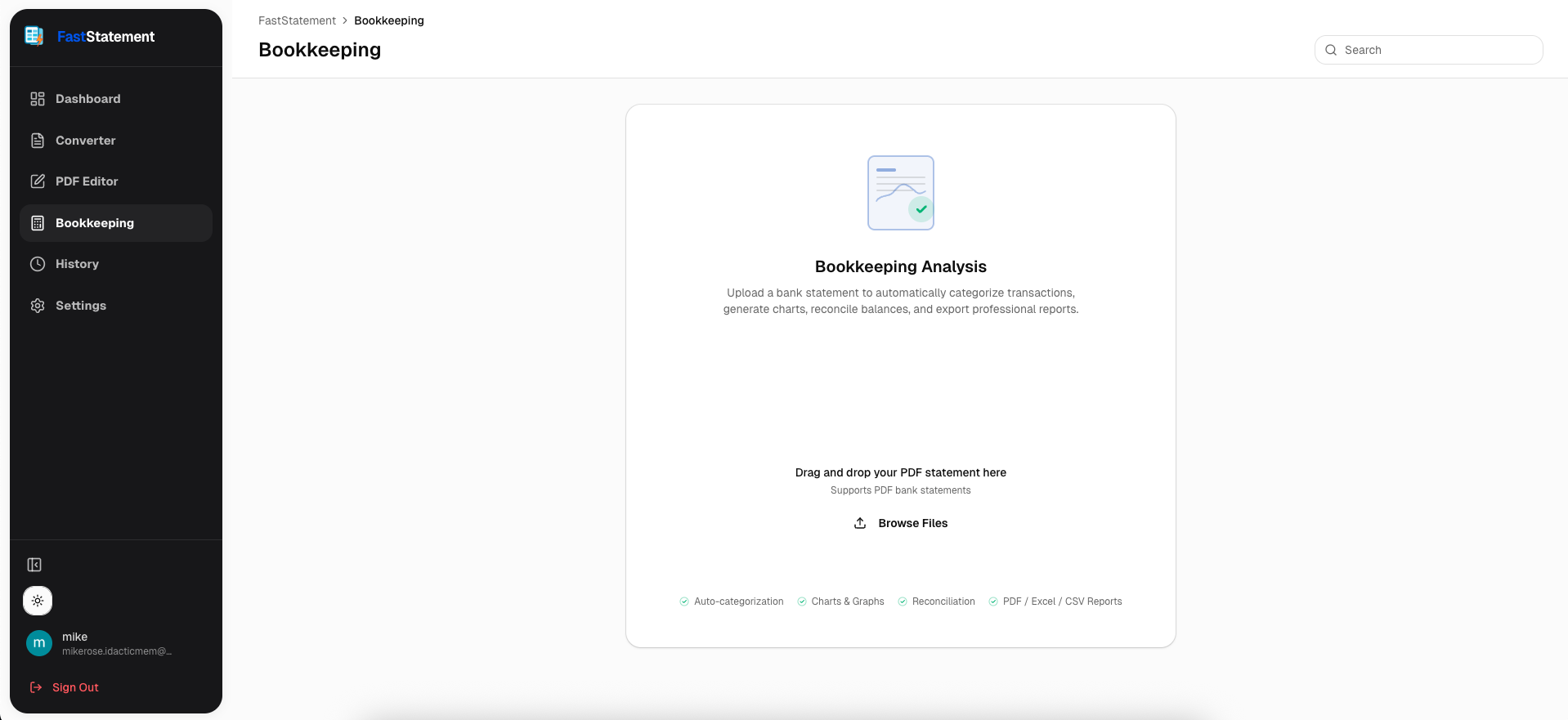 Select files for bookkeeping analysis