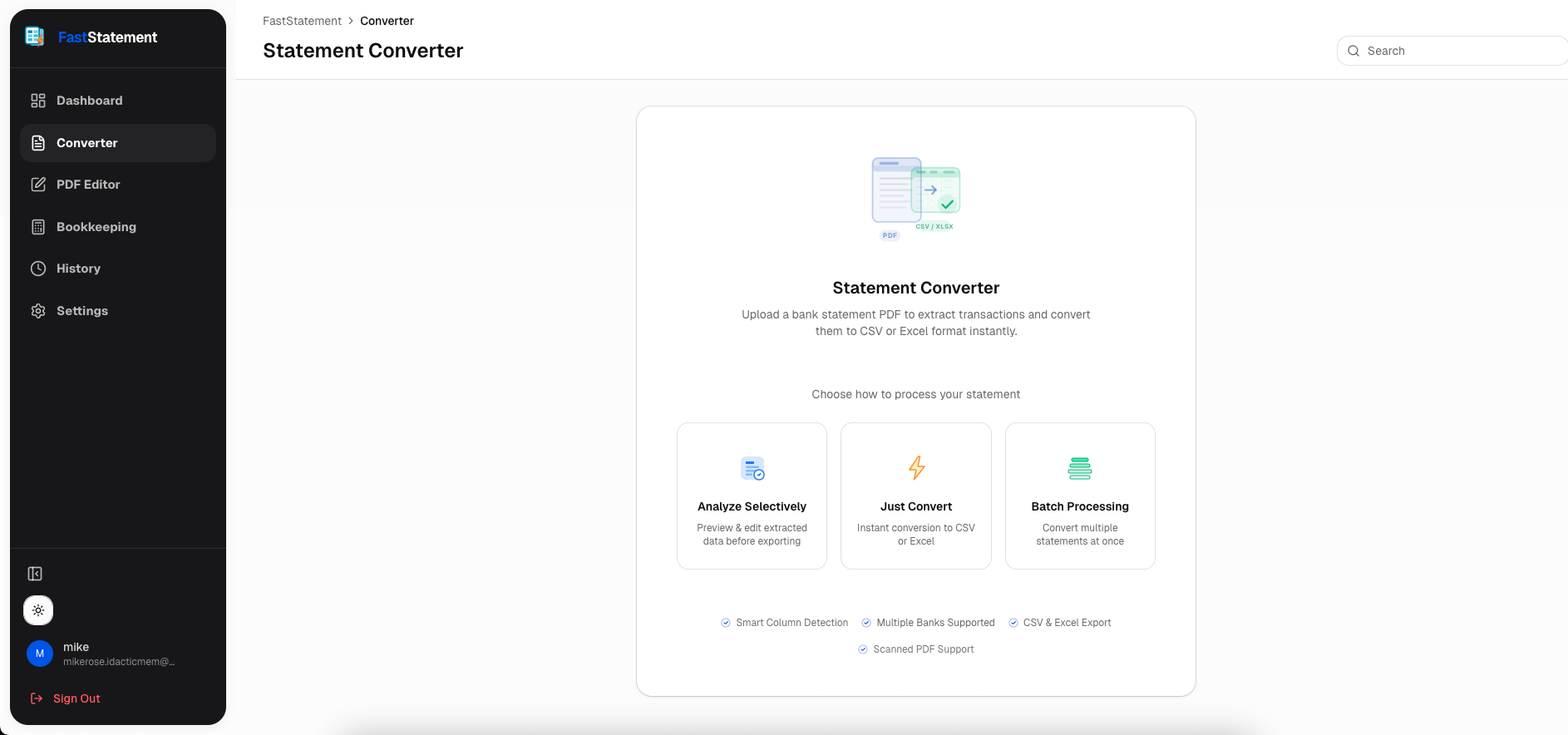 Statement conversion types